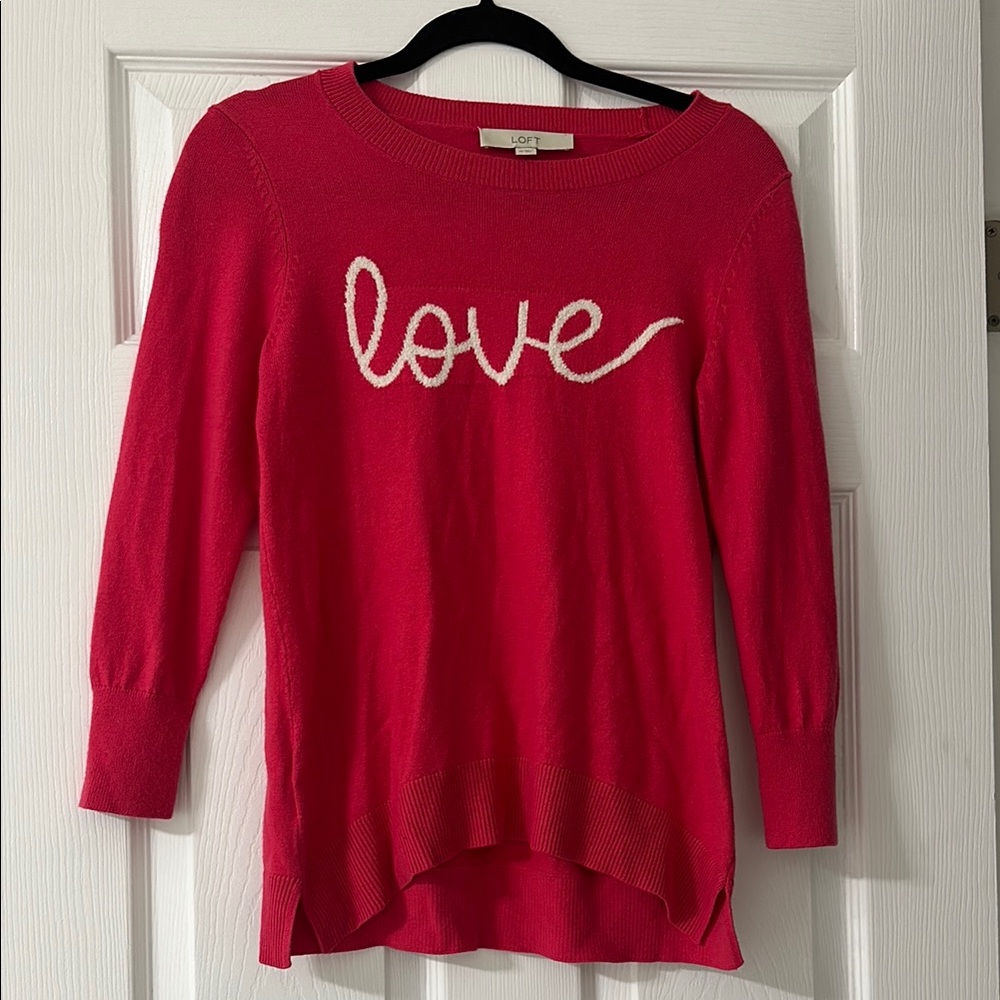 LOFT Pink Love Sweater